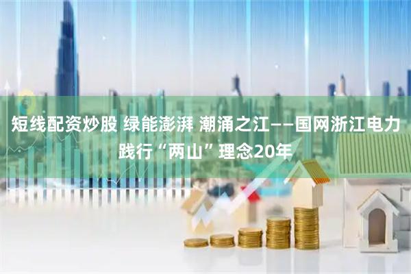 短线配资炒股 绿能澎湃 潮涌之江——国网浙江电力践行“两山”理念20年